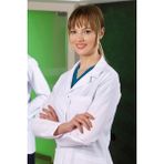 Çizgi Medikal Bayan Klasik Yaka Doktor Önlüğü Hemşire Eczacı Öğretmen Labaratuvar - Alpaka Kumaş - XL - Beyaz