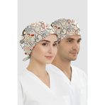 ÇİZGİ MEDİKAL Şifa Evreni Desenli Bone (Cotton Likra Kumaş)