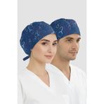 ÇİZGİ MEDİKAL Stetoskop Desenli Bone (Cotton Likra Kumaş)