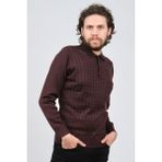 Çizgi Triko 42544216 Bordo Erkek Kazak