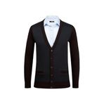 Çizgi Triko Battal Hırka Triko Kazak, 3XL, 5014MB, Kahverengi, Erkek