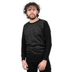 Çizgi Triko Bisiklet Yaka Desenli Kazak, XL, 80425202154225, SİYAH, Erkek