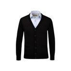 Çizgi Triko Büyük Beden Desenli Triko Hırka, 4XL, 8042520254241MB, Siyah, Erkek