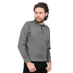 Çizgi Triko Cep Detaylı Polo Yaka Desenli Kazak, M, 80425202144216, GRİ, Erkek