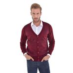 Çizgi Triko Çift Cepli Çelik Örgü Triko Hırka, M, 8042520234225M, Bordo, Erkek M