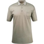 Çizgi Triko Erkek Büyük Beden Polo Yaka Düğmeli Cepli T-Shirt Klasik Kalıp - Yeşil - 5XL