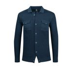 Çizgi Triko Erkek Düğmeli Çift Cepli Triko Örme Desenli Blazer Tek Ceket Regular Kalıp -5017G - Petrol