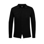 Çizgi Triko Erkek Düğmeli Çift Cepli Triko Örme Desenli Blazer Tek Ceket Regular Kalıp -5017G - Siyah