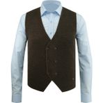 Çizgi Triko Erkek Düğmeli Spor / Regular Kalıp Triko Örme Kolsuz Yelek - 5013LS - 2XL - Vizon