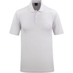 Çizgi Triko Erkek Polo Yaka Cepli Klasik Kalıp Tişört - 5107 - Beyaz - XL