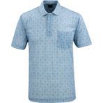 Çizgi Triko Erkek Polo Yaka Dijital Baskı Tişört - 5104 - Mavi - 2XL