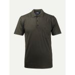 Çizgi Triko Erkek Polo Yaka Düğmeli Cepli Tişort Klasik Kalıp - 2XL - Haki