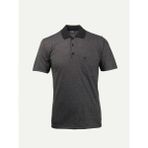 Çizgi Triko Erkek Polo Yaka Düğmeli Cepli Tişort Klasik Kalıp - 2XL - Siyah