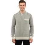Çizgi Triko Erkek Polo Yaka Kazak Cepli Çelik Örgü Klasik Kalıp 5208F BGL-ST04963 - Taş - M