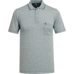 Çizgi Triko Erkek Polo Yaka Kısa Kollu Düğmeli Cepli Indigo Tişört Klasik Kalıp - 5301 - İndigo - 2XL