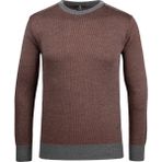 Çizgi Triko Erkek Sıfır Yaka Triko Kazak Desenli Kol ve Bel Lastikli Çelik Örgü Klasik Kalıp - 5015C - Gri - XL