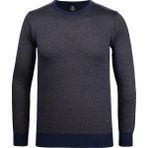 Çizgi Triko Erkek Sıfır Yaka Triko Kazak Desenli Kol ve Bel Lastikli Çelik Örgü Klasik Kalıp - 5015C - Lacivert - 2XL
