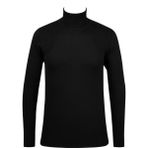 Çizgi Triko Erkek Tam Balıkçı Triko Kazak Desenli Kol ve Bel Lastikli Çelik Örgü Regular Kalıp - 5020E - Siyah - 3XL