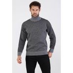 Çizgi Triko Erkek Tam Balıkçı Yaka Triko Kazak 4604E Gri - XL