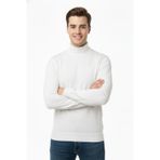 Çizgi Triko Erkek Yarım Balıkçı Kazak Çelik Örgü Regular Kalıp 4241B BGL-ST04854