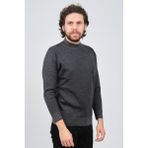Çizgi Triko Erkek Yarım Balıkçı Yaka Desenli Kazak 42564220 M.lacivert - Lacivert Melanj
