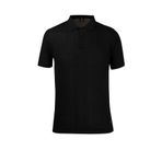 Çizgi Triko Erkek Yazlık Triko Polo Yaka Siyah Tişört Regular Kalıp - 4952