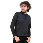 Çizgi Triko Polo Yaka Desenli Cep Detaylı Kazak, S, 80425202144230, M.LACİVERT, Erkek