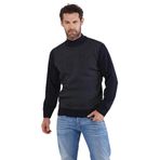 Çizgi Triko Yarım Balıkçı Çelik Örgü Triko Kazak, 2XL, 8042520234603B, Lacivert, Erkek