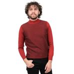 Çizgi Triko Yarım Balıkçı Yaka Desenli Kazak, XL, 80425202164229, BORDO, Erkek