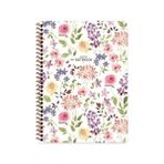 Çizgili 16X22 cm 80 Yaprak Karton Kapak Telli Defter 60 Gram Beyaz Sayfa Çiçek