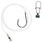Çizgili Bas Balık Bulucu Sürgü Ekipmanları 6/0 Daire Kanca, 1 Paket Mo Amca'nın Üstün Yem Sunumu ile Toplu Tuzlu Su Balıkçılık Ekipmanları, Sağlam 60 lb Döner, 4ft 60lbs Monofilament Lideri
