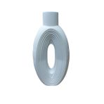 Çizgili Büyük Oval Vazo 27X14cm
