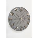 Çizgili Dekoratif Duvar Saati Antrasit ve Altın 50x50cm Sessiz Mekanizma