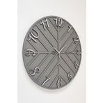 Çizgili Dekoratif Duvar Saati Antrasit ve Gümüş 50x50cm Sessiz Mekanizma