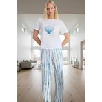Çizgili Desenli Viskoz Pijama Takımı Nefes Alan Rahatlık Modern Stil Rahat Kullanım Özel Tasarım