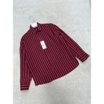 Çizgili Erkek Oversıze Gömlek - Bordo - XL
