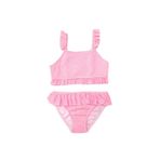 Çizgili fırfırlı kız çocuk bikini takım ÇİZGİLİ 7-8 Yaş