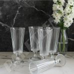 Çizgili Flüt Kahve Yanı Bardağı | 140ML 6'lı - Şeffaf