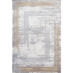 Çizgili Gri Pamuk Dikdörtgen Pamuk Makinada Yıkanabilir Kaymaz Taban Dijital Makine Baskı Salon Halı-I-Crea_Kristal-18167-80x350