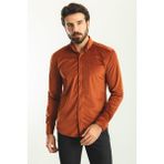 Çizgili Kiremit Rengi Slim Fit Erkek Gömlek