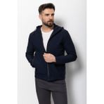 Cizgili Lacivert Renk Slim Fit Kapüşonlu Erkek Mont - 52