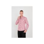 Çizgili Ligra Göğüs Garni Apaletli Slim Fit Uzun Kollu Erkek Gömlek