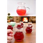 Çizgili Model Tombul Keyfi Ala Borosilikat 6'lı Çay Bardağı Pinterest Bardak - 6 Adet - 200 ml