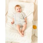 Çizgili Müslin Gömlek Şort Takım | Erkek Bebek Yazlık 2’li Set | 6-36 Ay | KD53215 - Petrol - 6 - 9 Ay