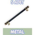 Çizgili Nesli Alüminyum Metal Lüks Modern Mobilya Çekmece Mutfak Dolabı Kulpu Siyah-Altın (5 Adet) - 96mm