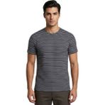 Çizgili O Yaka Trender Erkek T-Shirt Ottoban Füme - XL