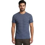 Çizgili O Yaka Trender Erkek T-Shirt Ottoban Mavi