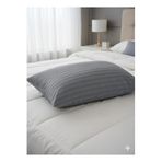 Çizgili Pamuk Saten Gizli Fermuarlı Yastık Kılıfı 2 Adet Orta Boy 40X60 Cm, Gri