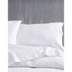 Çizgili Saten Beyaz 2 Adet 50X70 Yastık Kılıfı - 50 x 70