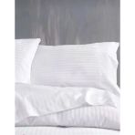 Çizgili Saten Beyaz 2 Adet 50X70 Yastık Kılıfı